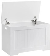 Vasagle Skrzynia z miejscem do przechowywania GRETA, 76x48x40 cm, biała