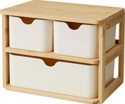 Organizer bambusowy z 3 szufladami LADEN, 19,5 x 15 cm