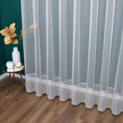 Firana gładka markizeta strukturalna Białe Paski wys. 300 cm ołowianka