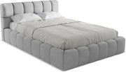 Łóżko 160 x 228 - z tkaniny szenilowej - jasny szary - NALU