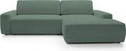 Narożnik BOULI Prawostronny z Elektryczną Regulacją wolnostojący tkanina Raven 77 Zielony DOMO HOME