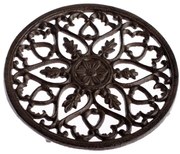 Żeliwna podkładka pod garnek Mandalle czarna,średnica 19 cm