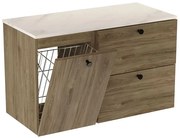 Szafka pod umywalkę z koszem orzech + marmur K5-C16