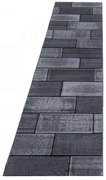Dywan nowoczesny Plus Cegły szaro-czarny 80 cm x 300 cm
