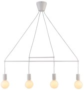 Biała industrialna lampa wisząca - 4X K167 K3-Z47
