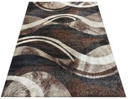 Brązowy prostokątny dywan do salonu połysk G7-E77