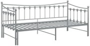 Szare rozkładane łóżko metalowe 90x200 cm H1-N77