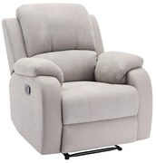 Fotel z funkcją relax z jasnoszarej mikrofibry - BRODY