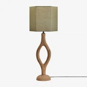 Lampa Stołowa Z Drewna Mango Gracia Drewno Mango & Sage Green Ø30 Cm - ↑25 Cm Tenerife - Sklum