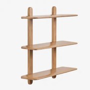 Półka Ścienna Z Drewna Veleta Drewno Mango & ↔︎ 80 Cm & 3 Półki - Sklum