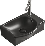 Mexen Mista umywalka nablatowa lewa 40 x 28 cm, czarna mat - 22174085L