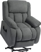 HOMCOM Elektryczny fotel z funkcją pomocy przy wstawaniu i relaksacyjny z masażem i ogrzewaniem, podnóżkiem, pilotem i boczną kieszenią