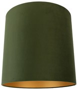 Aksamitny abażur zielony 40/40/40 ze złotym wnętrzem