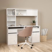 Biurko w połysku z nadstawką Function Plus 149 cm biały