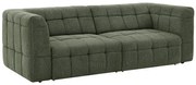 Kanapa 3-osobowa z elektrycznym wysuwanym siedziskiem i zieloną tapicerką - NELOSA