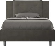 Łóżko bez stelaża tapicerowane 120x200 microfibra szary Appia