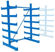 Regał wspornikowy, dwustronny, 2000 x 1380 x 1144 mm, 6 półek