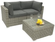 Rattanowy zestaw zmienny SEVILLA dla 2-3 osób (szary)