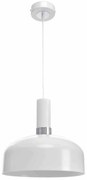 Lampa wisząca MALMO WHITE/CHROME 1xE27, biała, pojedyncza, nad stół, wyspę