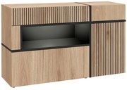 Komoda CROSS 150 LED hickory jackson/czarna ASM Meble