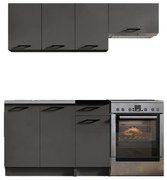 Mały zestaw mebli kuchennych grafit mat S4-D39