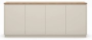 Beżowa komoda w dekorze dębu 201x84x40 cm Loreta – Marckeric
