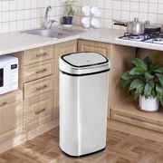 HOMCOM Automatyczny Kosz na śmieci z Czujnikiem Kuchnia Stal Nierdzewna 68L Srebrny