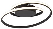 Designerska lampa sufitowa czarna w tym LED 3-stopniowy ściemniacz - KrulaDesignerski Oswietlenie wewnetrzne
