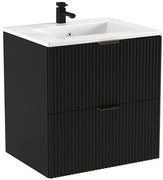 Czarna nowoczesna szafka wisząca z umywalką N2-R85