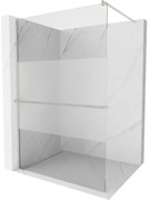 Mexen Kioto+ ścianka prysznicowa z półką Walk-in 70 x 200 cm, transparent/szron, nikiel szczotkowany - 800-070-121-97-35