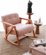 Elegancki fotel z aksamitu, różowy, 67 x 85 x 75 cm | Tkanina 100% aksamitu, nogi drewniane, stylowy design do salonu i sypialni | Wygodne siedzisko