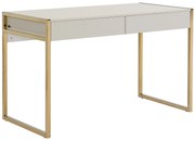 Biurko z 2 szufladami - MDF i metal - Beżowy i złoty - MASON marki Pascal Morabito