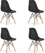 Krzesło Valora OSAKA, czarne, naturalne nogi, do salonu, x4