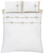 Biała pościel dwuosobowa 230x220 cm Milo Bow – Catherine Lansfield