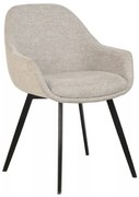 Krzesło tapicerowane VINTO BREGO jasnobeżowe na czarnym stelażu SIGNAL