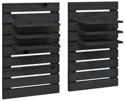 2 sztuki czarnych półek ściennych W7-G14