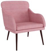 Różowy welwetowy wypoczynkowy fotel B2-H15
