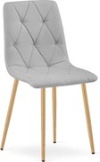 Jasnoszare krzesło pikowane metalowe D7-N16