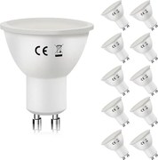 NETTLIFE Opakowanie 10 sztuk lamp LED GU10 Ciepła biel 3000K 6W zastępuje żarówki energooszczędne 60W Żarówka energooszczędna Kąt rozsyłu światła 110°