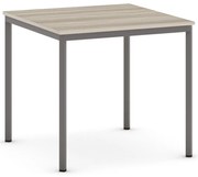 Stół jadalniany, 80x80 cm, ciemnoszara podstawa, dąb naturalny