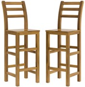 Krzesła barowe OSLO z oparciem, 2 szt., 40x36x110cm, naturalny brąz Casaria