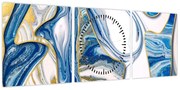 Obraz - Fale z marmuru (z zegarem) (90x30 cm)