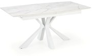 Stół rozkładany VIVALDI 160(200)x89 biały marmur/biały HALMAR