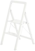 HOMCOM Drabina 2-stopniowa, Składana, Antypoślizgowa Platforma, Biała