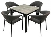 Bergamo 90x90 Melia Likatex - komplet wypoczynkowy aluminiowy 4+1