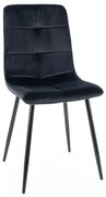 Krzesło tapicerowane IVO VELVET czarne SIGNAL