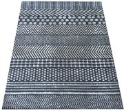 Niebieski dywan z nowoczesnymi wzorami M9-Z18