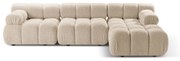 Beżowy narożnik modułowy z materiału bouclé (prawostronny) Bellis – Micadoni Home