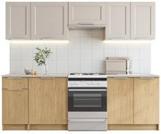 Nowoczesne meble kuchenne 240 cm dąb cremona + kaszmir  P7-E79