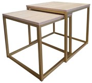 Stolik kawowy 2w1 CUBE dąb sonoma/złoty ATOS